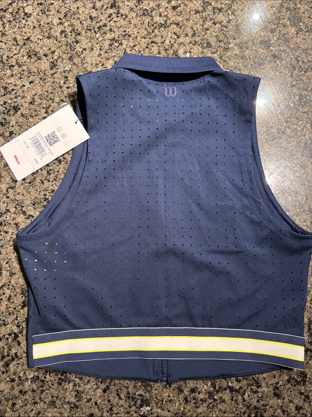 Wilson Navy Zip-Front Sleeveless Cropped Polo - Picture 2 of 3